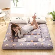 Mattress Pad Japanese Tatami Mattress, Thick Soft Quilted Fitted Mattress Whole Cotton Filling Futon Mattress for Guest Sleeping Pad, Home Floor Mat, Bed Mattress, Mattress,D,120x190cm