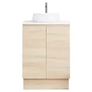CIBO 600mm Coast Veneer Nordic Full Height Bathroom Vanity With White Matte Pod Basin