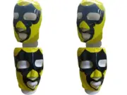 4 pc Yellow Wrestling Mask Halloween Lucha Libre Adult Size Mexican Luchadar