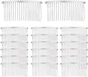 20 Pack Bulk 20 Teeth Silver Gold Black Metal Side Hair Combs Wire Twist Hair Clips Wedding Bridal Veil Combs Decorative Headpiece Freach Twist Updo Bun Accessories (Silver)