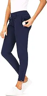 [Hiverlay] Womens pro Golf Pants Quick Dry Slim Lightweight Work Pants with Straight Ankle Also for Hiking or Casual Ladies