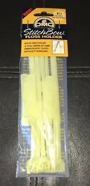 New Open Package DMC Stitch Bow Floss Holder Cross Stitch Set of 10
