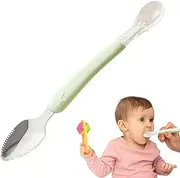 Baby Puree Spoon, Stainless Steel Feeding Tool, Toddler Training Utensils 21.8cm/8.58 Inches Lightweight & Portable/Multi-Functional Design for Scooping and Mashing Various Fruits