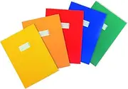 HERMA Cardboard Exercise Book Cover A4, with inscription field, made of extra-strong cardboard, slip on cover jackets for school, pack of 5, assorted colours
