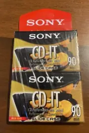 Sony CD-IT High Bias 90 min Slide Case Blank Cassette 2 Pack NEW Sealed