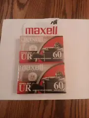 MAXELL UR 60 Minute Blank AUDIO CASSETTE TAPES Normal Bias Pack of 2 New Sealed