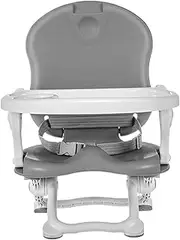 Portable High Chair, Foldable Toddlers Camping Chair with Safety Belt & Removable Tray, Adjustable High Booster Seat, High Upseat Baby Seat for Travel Camping