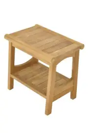 Perth Shower Seat 18" Stool Bench-Made From Grade-A Teak Wood