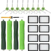 Replacement Parts for iRobot Roomba i7 i7+ i3 i3+ i4 i4+ i6 i6+ i8 i8+ E5 E6 E7 &J7 J7+ Vacuum Cleaner, 2 Set Rubber Brushes, 8 HEPA Filters, 8 Side Brushes, 1 Clean Brush, 1 Screwdriver, 22 Pack
