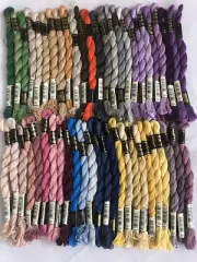 new unused 50 hanks of DMC perle 5 cotton, assorted colours. Bag Z