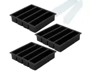 Silicone Ice Cube Trays For Water Bottles Ice Cube Mold 12 Cavity, Easy Release Long Ice Cube Sticks-Black