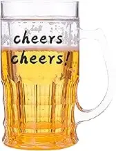 Fake Beer Cups - Double Layer Novelty Beer Cups | 450 ml Leak-proof Freezer Proof Drinking Cups | Fake Model Stone Decoration | Tricky Cups with Handle for Coffee Cocktail