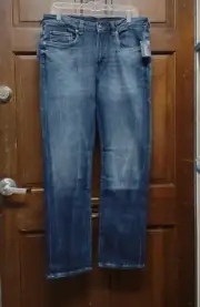 NWT Buffalo David Bitton Straight Six Stretch Dark Wash Blue Jeans Men's 32x32