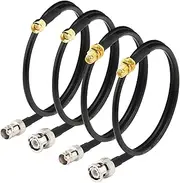 Boobrie Upgraded 4PCS SMA to BNC Cable 50CM Kit SMA Male/Female to BNC Male/Female Cable 0-6GHz Low Loss CB Radio Antenna LMR200 Equivalent, Better Than RG58