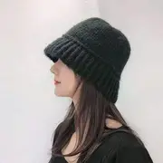 Plain Knit Bucket Hat E-149 - Army Green - One Size