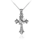 Sterling Silver Holy Spirit Dove Cross DC Charm Necklace
