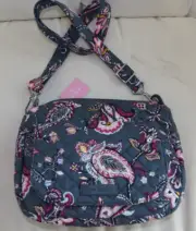 VERA BRADLEY Carson Mini Shoulder Bag Crossbody - Felicity Paisley Gray - NWT