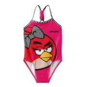 Toddler Girls Pink 1 Piece Angry Birds Swim Suit Pink & Red