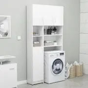 Washing Machine Cabinet Set White Chipboard