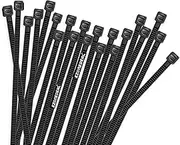 EZONEDEAL 100 Pieces Cable Zip Ties Heavy Duty - Assorted Self-Locking Zip Ties Durable Nylon Cable Ties For Home, Office Use, Black Wire Ties For Cable Management,Cord Organizer 6 inch (3mmX150mm)
