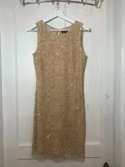 Aidan Mattox Nude beaded dress, women's size 6