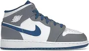 Big Kid's Jordan 1 Mid White/Arctic Orange-Black (554725 133), Cement Grey/White-true Blue, 4.5 Big Kid