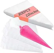 800 PCS Piping Bags, 10 Inch Pastry Icing and Cookie Bags, Tipless Piping Bags for Royal Icing, Thicken Non-Slip and Anti Burst Cake Cookie Decorating Supplies