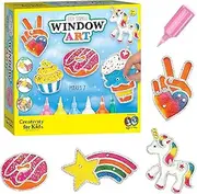 Creativity for Kids Easy Sparkle Window Art Kit - Paint and Decorate 7 DIY Suncatchers, Arts and Crafts for Kids Ages 6-8+, Activities for Kids
