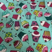 FQ Cupcake Cherry Stripe Polka Dot Flower Hearts Cotton Fabric Fat Quarter