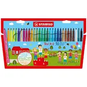 Stabilo Trio A-Z Coloured Pens Assorted 30 Pack
