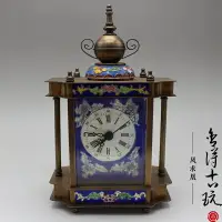 在飛比找樂天市場購物網優惠-仿古鐘表 歐式座鐘 古典機械琺瑯彩景泰藍手動發條時鐘 創意擺