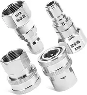 Sturdy Stainless Steel Pressure Washer Hose Connector Quick Connect Fitting 3/8 Rotary Joint for Washing Sprayer Adapter