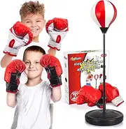 ShyLizard Punching Bag for Kids Included 2 Pack Boxing Gloves, Boxing Toys for Boys, Boxing Bag Sets with Height Adjustable Stand, Gifts for Boys & Girls Age 5,6,7,8,9,10 Years Old