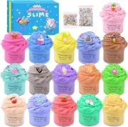 Butter Slime Kit, 16 Pack Colors Scented Slime, with Unicorn and Fruit Slime Acc