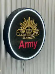 AUSTRALIAN ARMY ANZAC RISING SUN SIGN RARE 700 MM DIAMETER NEON SIGN