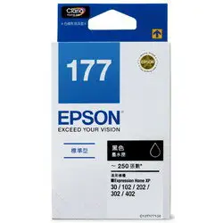 【跨店享22%點數回饋+滿萬加碼抽獎】EPSON 原廠墨水匣 T177150 (黑) 適用XP-102/XP-202/XP-302/XP-402/XP-225/XP-422