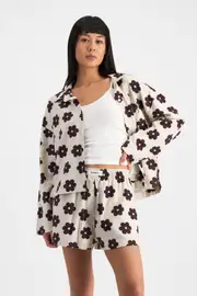[Bonds] Bonds Women's Sleep Flannelette Shirt in Groovy Blooms Size: 3XL 3XL Groovy Blooms