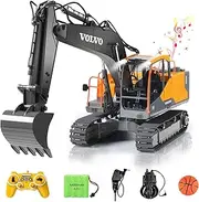 Volvo RC Excavator 17 Channel RC Truck with 2 Rechargeable Batteries Full Functional Remote Control Excavator Construction Tractor
