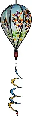 17" Hanging HOT AIR BALLOON Spinner w/Tail-Butterfly Swarm by In the Breeze 1052