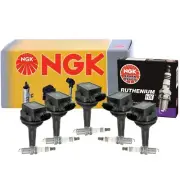 NGK 5 COP Ignition Coil & 5 Ruthenium HX Spark Plugs Kit For Volvo S60 S80 V70 (for: Volvo)