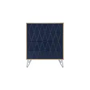 Lanark Wooden Chest of 4-Drawers Tallboy Storage Cabinet - Navy/Natural - 4