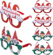 IWOWHERO 6pcs Party Eyeglasses Party Decorative Glasses Xmas Eyeglasses Decor Xmas Glasses Frames Party Glasses Prop Party Glasses Frame Decorative Items Christmas Plastic Child