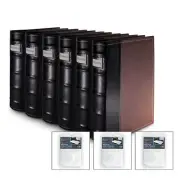Bellagio-Italia CD/DVD Storage Binder - Brown - Leather - 6 Pack Bonus Sheets