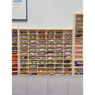 實木質色1:64多美卡展示盒簡約掛墻合金車小汽車收納盒擺放展示柜