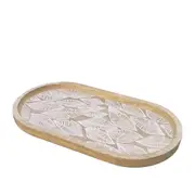 J.Elliot Home Maya 30x16cm Oval Serving Food Tray Platter Mango Wood Natural