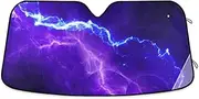 Purple Fantasy Lightning Car Sun Blocker Windshield UV Protection Windshield Shade for Trucks Medium