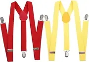 [FOMIYES] Men's Women's Suspenders for Trousers Y-back Style Adjustable Elastic Braces