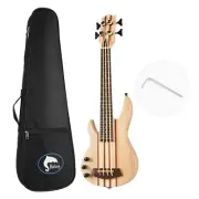 Batking Ukulele Electric Bass Left Hand neck-thru style Aquila string W/Gigbag