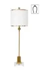 CRYSTAL BASE BEDSIDE /TABLE LAMP WITH WHITE SHADE