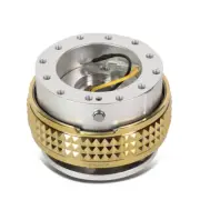 NRG Aluminum Steering Wheel Quick Release Gen 2.1 Silver/Chrome Gold Pyramid